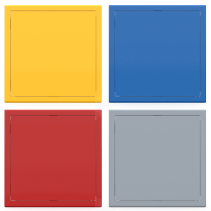 Trappe de visite métallique colorée Tempo Softline Pousser Lâcher, 200×200 à 800×800 mm